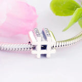 925 Silver Number Sign Symbol Bead Spacer for Charm Bracelet