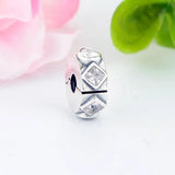 925 Silver Teardrop Zirconia Stopper Clip Bead Fit Charm Bracelet