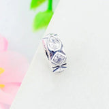 925 Silver Teardrop Zirconia Stopper Clip Bead Fit Charm Bracelet