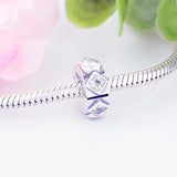 925 Silver Teardrop Zirconia Stopper Clip Bead Fit Charm Bracelet