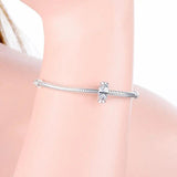 925 Silver Teardrop Zirconia Stopper Clip Bead Fit Charm Bracelet