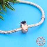 925 Silver Purple Zirconia Stopper Bead Charms for Women
