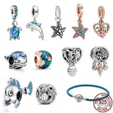 925 Silver Sapphire Turtle Bracelet&Bangle DIY Jewelry