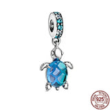 925 Silver Sapphire Turtle Bracelet&Bangle DIY Jewelry