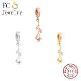 925 Sterling Silver Mini Rose Flower Bead for Valentine Berloque