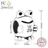 925 Silver Frog Charm Bracelet Bead Women Crown Berloque