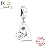 925 Sterling Silver Love Air Paper Plane Charm Bracelet