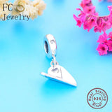 925 Sterling Silver Love Air Paper Plane Charm Bracelet