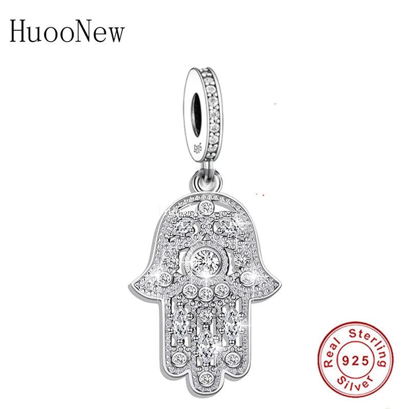 925 Silver Pan Charms Bracelet Good Luck Evil Eye Bead for Women