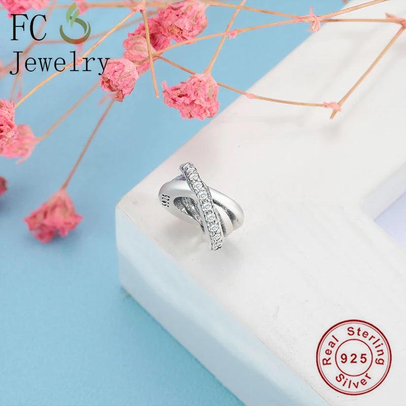 925 Silver Rings Spacer Zircon Bead for Bracelet Making