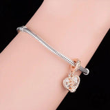 925 Silver Heart Soul Charm Bracelet for Women