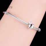 925 Silver Round Spacer Love Forever Bead Boy Girl Bracelet Charm