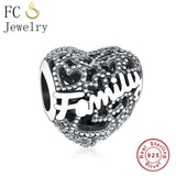 925 Silver Heart Bead for Family Bracelet Making