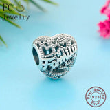 925 Silver Heart Bead for Family Bracelet Making