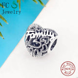 925 Silver Heart Bead for Family Bracelet Making
