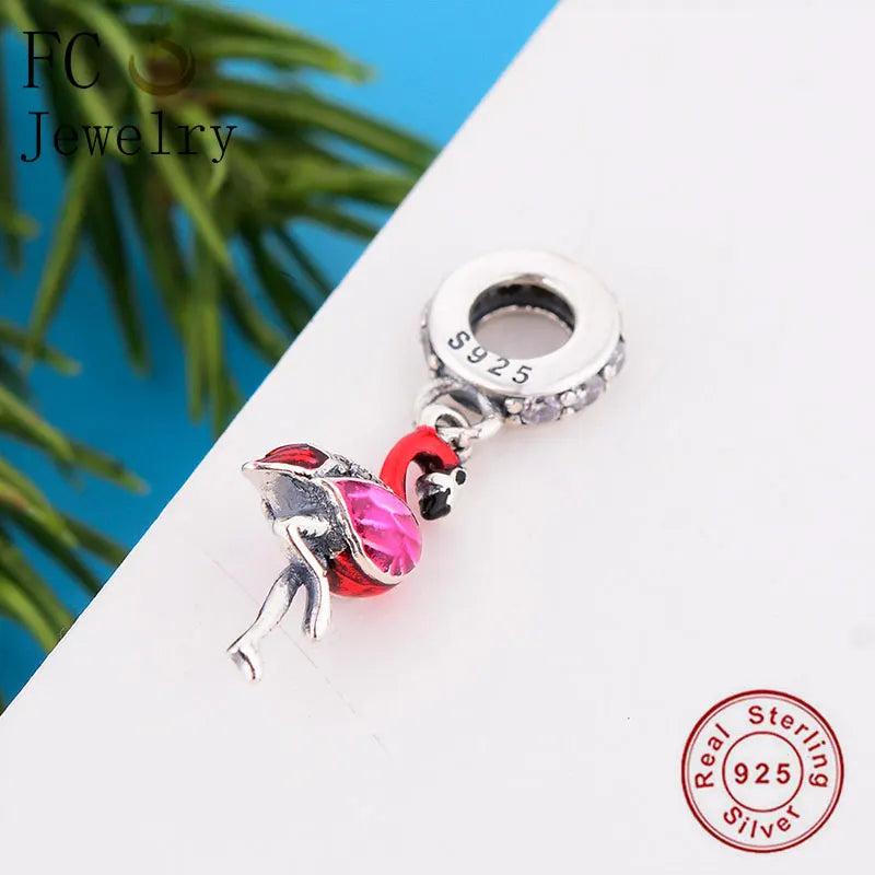 925 Silver Bird CZ Enamel Feather Charm Bracelet