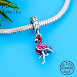 925 Silver Bird CZ Enamel Feather Charm Bracelet
