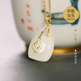 Elegant Hetian Jade Pendant Necklace for Women