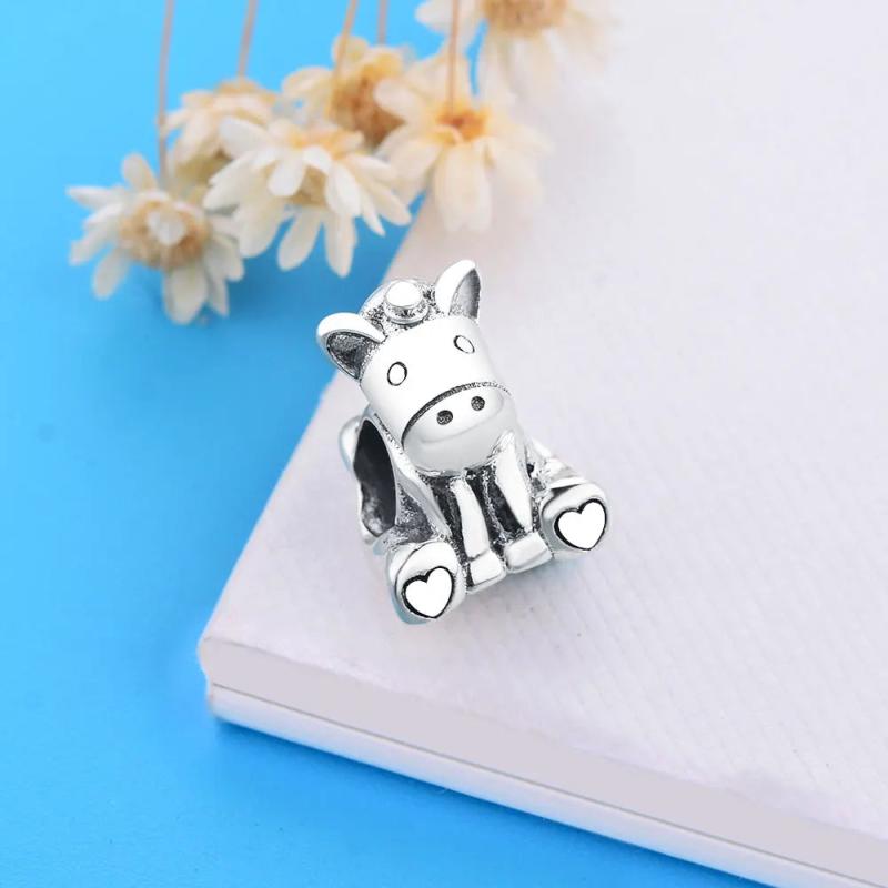 925 Silver Unicorn Charm Bracelet Bead for Women