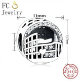 925 Silver Rome Colosseum Bead Charm Bracelet