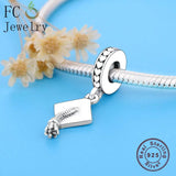 925 Sterling Silver Doctorial Hat Beads for Bracelet Making