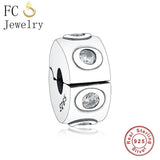 925 Silver Zircon Bead Clip for Charm Bracelet