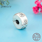 925 Silver Zircon Bead Clip for Charm Bracelet