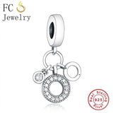 925 Silver Rose Zirconia Bead Bracelet Charm
