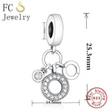 925 Silver Rose Zirconia Bead Bracelet Charm