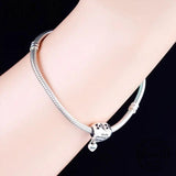 925 Silver Thank You Being MY Mom Love Heart Lock Bead Women Berloque