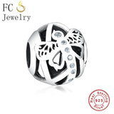 925 Sterling Silver Dragonfly Zirconia Crystal Charms Bracelet