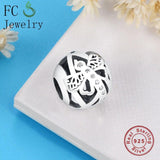 925 Sterling Silver Dragonfly Zirconia Crystal Charms Bracelet