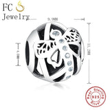 925 Sterling Silver Dragonfly Zirconia Crystal Charms Bracelet