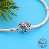 925 Silver Flower Heart Mummy Beads for Bracelet