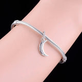 925 Silver Moon Zirconia Mix Bead Bracelet Charms