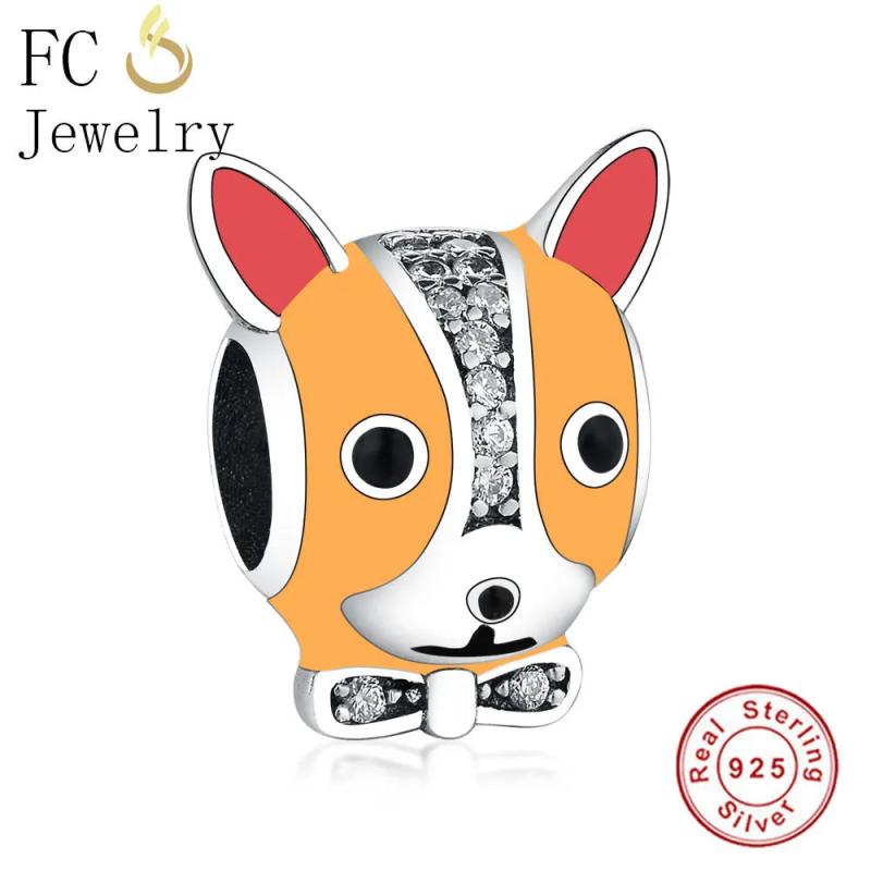 925 Silver Enamel French Bulldog Pet Charm Bracelet