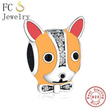 925 Silver Enamel French Bulldog Pet Charm Bracelet