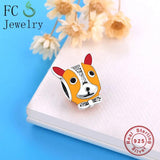 925 Silver Enamel French Bulldog Pet Charm Bracelet