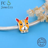 925 Silver Enamel French Bulldog Pet Charm Bracelet