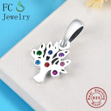 925 Silver Tree of Life Zircon Pendant Charms Bracelet Making
