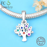 925 Silver Tree of Life Zircon Pendant Charms Bracelet Making