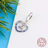 925 Silver Letter Heart Bead Pendant Bracelet Charm