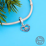 925 Silver Letter Heart Bead Pendant Bracelet Charm