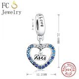 925 Silver Letter Heart Bead Pendant Bracelet Charm