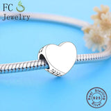 925 Silver Heart Bead Charm for Bracelet Making