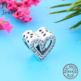 925 Silver Heart Zirconia Bead Mother's Berloque