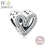 925 Silver Heart Zirconia Bead Mother's Berloque