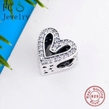 925 Silver Heart Zirconia Bead Mother's Berloque