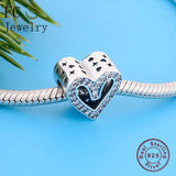 925 Silver Heart Zirconia Bead Mother's Berloque