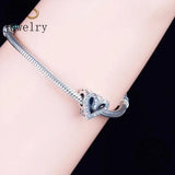 925 Silver Heart Zirconia Bead Mother's Berloque